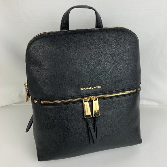 Michael Kors Handbags - New Michael Kors Rhea Medium Leather Slim Backpack